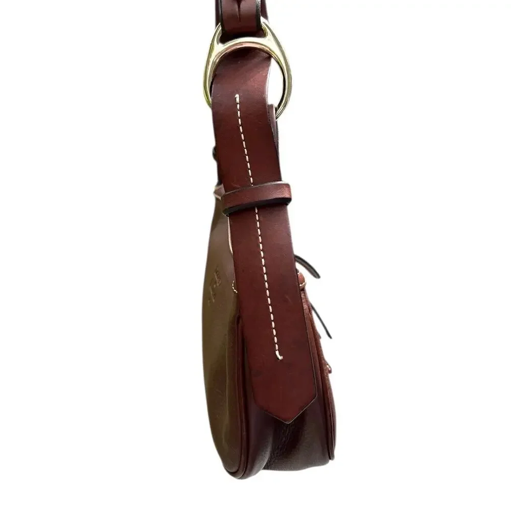 Vintage DOONEY & BOURQUE Brown Pebbled Leather Circle Hobo Bag FAST SHIP 1795
